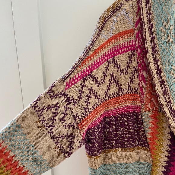 Pilcro shawl collar grandpa cardigan in multi color size xs/s - Picture 4 of 9